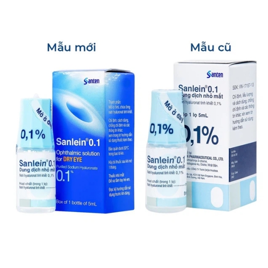 Dung dịch nhỏ mắt Sanlein 0.1% Santen hỗ trợ điều trị rối loạn biểu mô kết giác mạc (5ml)