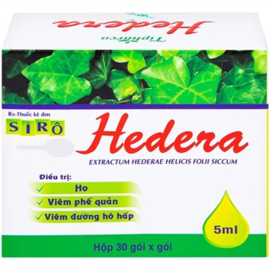 Siro ho Hedera Tipharco hỗ trợ giảm đau rát họng do ho kéo dài (30 gói x 5ml)