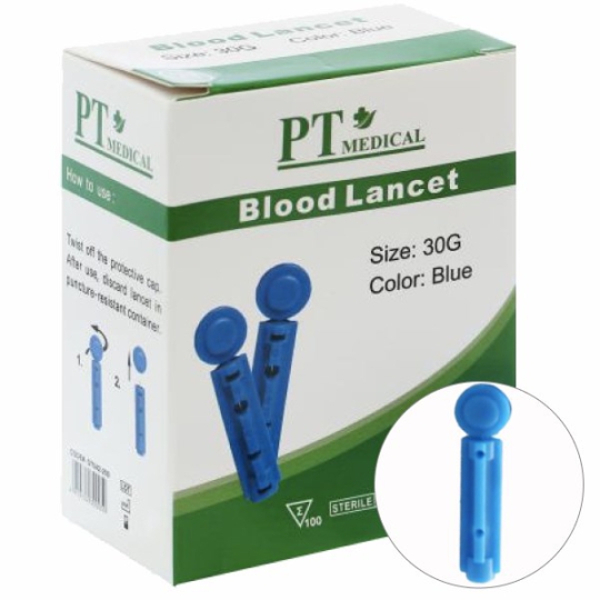 Kim lấy máu PT MEDICAL BLOOD LANCETS hộp 100 cái