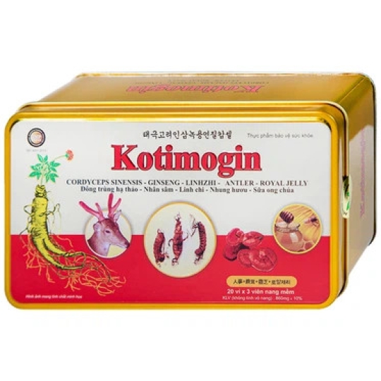 Viên uống Sâm - Đông Trùng Hạ Thảo Kotimogin (20 vỉ x 3 viên)