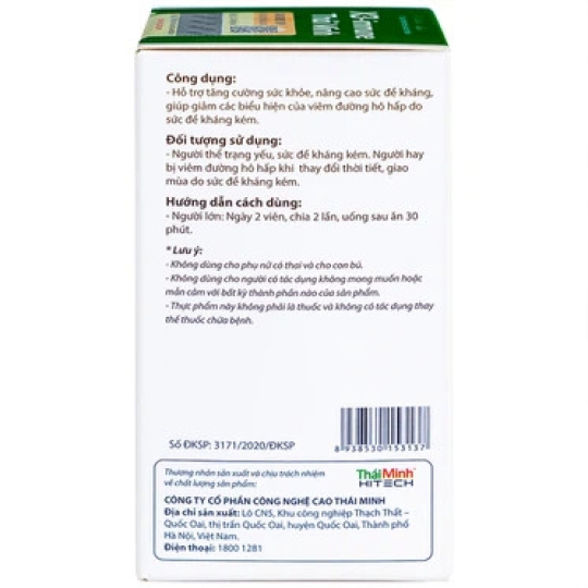 Thực phẩm bảo vệ sức khỏe X3-immune Thái Minh hỗ trợ tăng cường sức khỏe, giảm viêm đường hô hấp (30 viên)