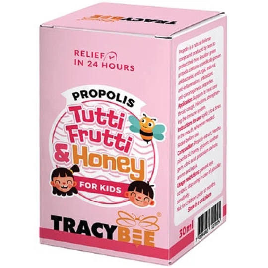 Dung dịch xịt Propolis Tutti Frutti & Honey Tracybee giảm đau họng, viêm họng, ho (30ml)