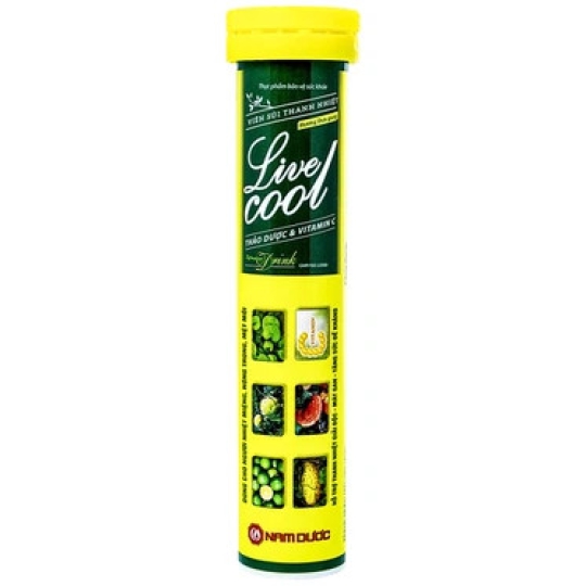 Viên sủi Thanh Nhiệt Livecool Nam Dược hương dưa gang giải độc, mát gan, tăng cường sức đề kháng (16 viên)