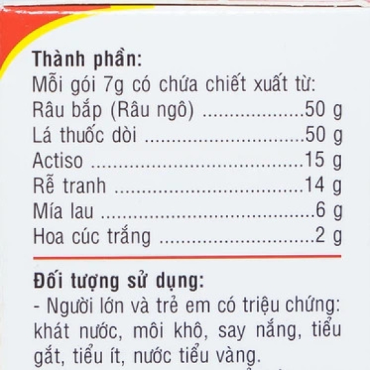 Bột nước mát Herbal Cool thanh nhiệt, mát gan, lợi tiểu (10 gói)