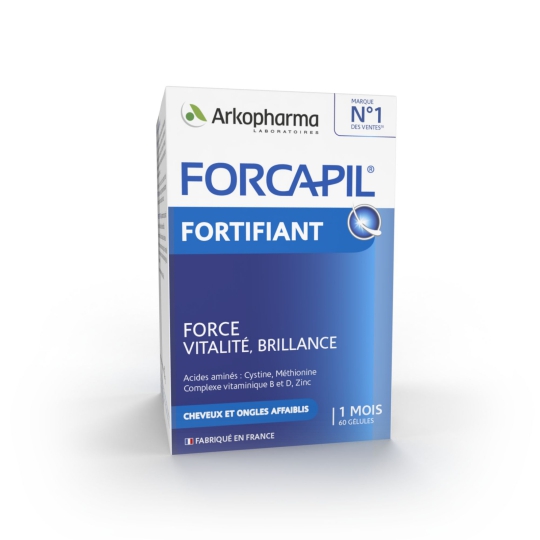 Viên uống ngừa rụng tóc, dưỡng tóc khỏe bóng mượt Arkopharma Forcapil Fortifiant (hộp 60 viên)