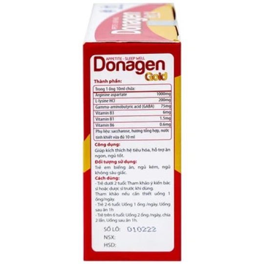 Dung dịch Donagen Gold Đông Nam Á ăn ngon, ngủ tốt, kích thích hệ tiêu hóa (20 ống x 10ml)