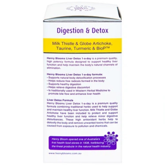 Viên uống Liver Detox 1-A-Day Henry Blooms hỗ trợ giải độc gan, bảo vệ gan (60 viên)