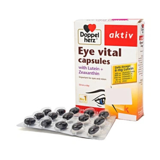 Viên uống Eye Vital Doppelherz Aktiv cung cấp dưỡng chất giúp tăng cường thị giác, chống mỏi mắt (30 viên)