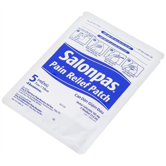 Cao dán Salonpas Pain Relief Patch Hisamitsu giúp giảm đau, kháng viêm (5 miếng)