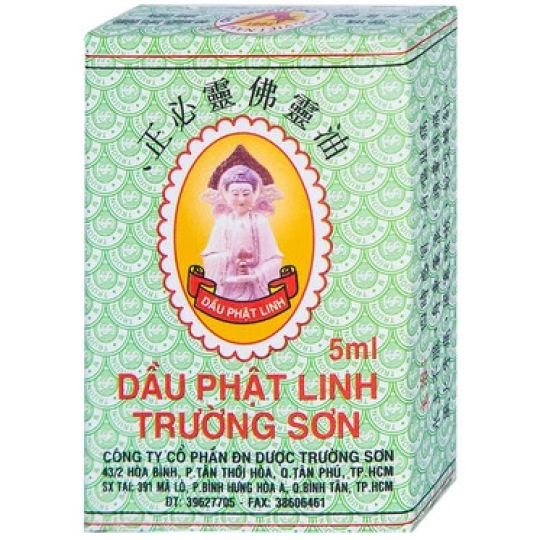 Dầu Phật Linh Trường Sơn điều trị cảm, ho, đau đầu, ngạt mũi, đau bụng (12 chai x 5ml)