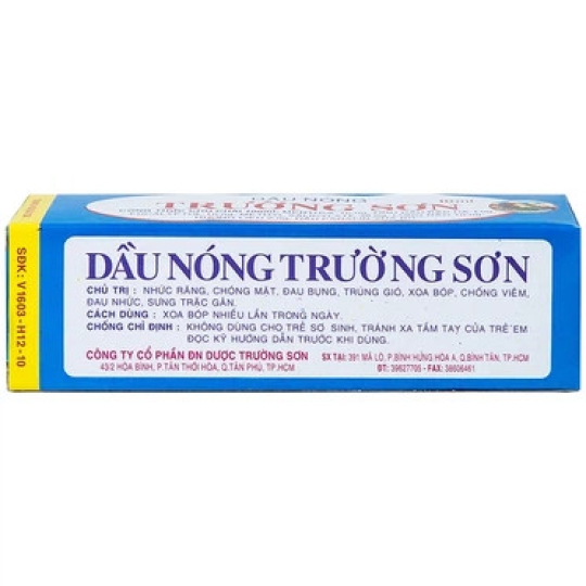 Dầu nóng Trường Sơn hỗ trợ giảm đau nhức, trúng gió, sổ mũi (10 chai x 10ml)