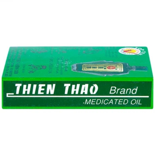 Dầu gió xanh Thiên Thảo hỗ trợ điều trị ho cảm cúm, nhức đầu, sổ mũi, say tàu xe (12ml)