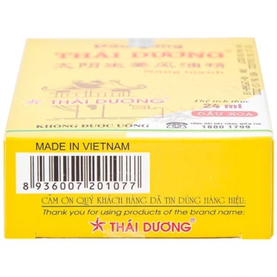 Dầu gừng Thái Dương hỗ trợ giảm đau đầu, đau lưng, đau vai gáy (24ml)