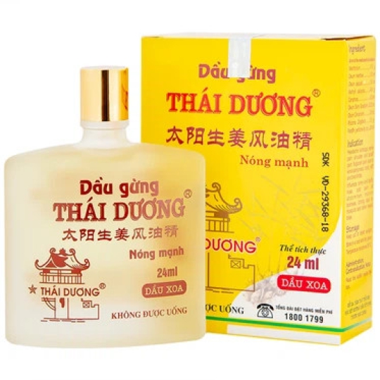 Dầu gừng Thái Dương hỗ trợ giảm đau đầu, đau lưng, đau vai gáy (24ml)