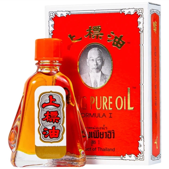 Dầu gió Thái Siang Pure Oil Bertram điều trị cảm cúm, côn trùng cắn (Hộp 12 chai 3ml)