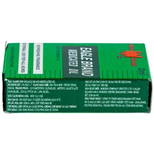 Dầu xanh Con Ó Eagle Brand Medicated Oil Borden giảm đau cho nhiều loại triệu chứng đau (12 chai x 3ml)