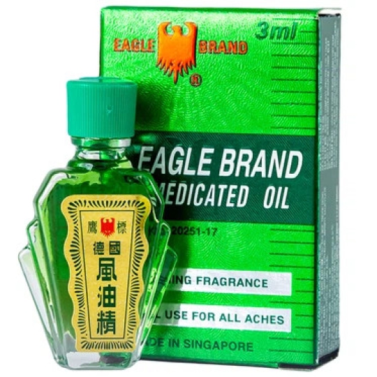 Dầu xanh Con Ó Eagle Brand Medicated Oil Borden giảm đau cho nhiều loại triệu chứng đau (12 chai x 3ml)