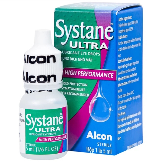 Dung dịch nhỏ mắt Systane Ultra Alcon làm giảm tạm thời các chứng rát và kích ứng do khô mắt (5ml)